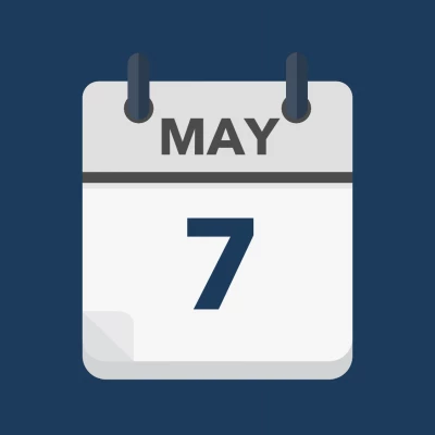 Calendar icon showing 7th May