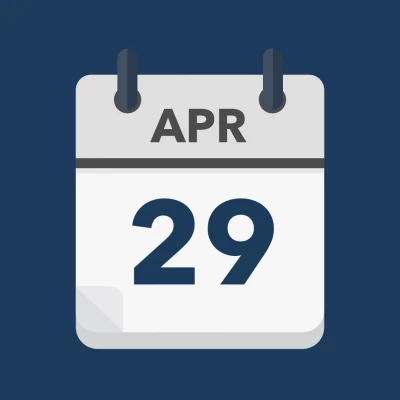 Calendar icon showing 29th April