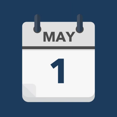 Calendar icon showing 1st May