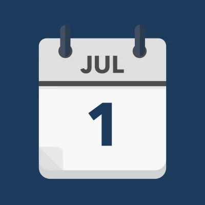 Calendar icon showing 1st July
