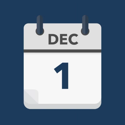 Calendar icon showing 1st December