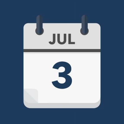 Calendar icon showing 3rd July