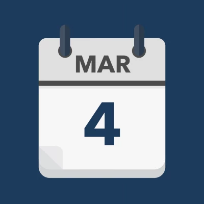 Calendar icon showing 4th March