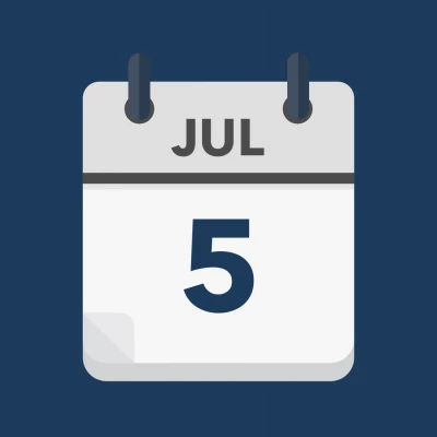 Calendar icon showing 5th July