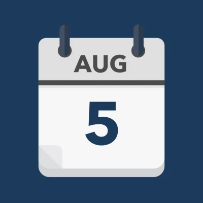 Calendar icon showing 5th August