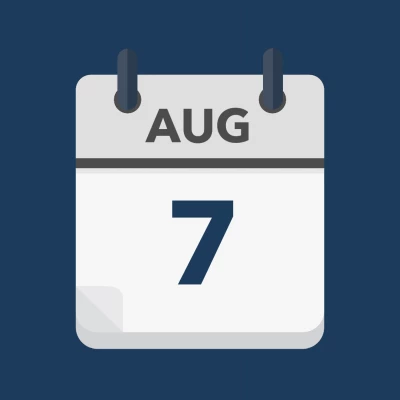 Calendar icon showing 7th August