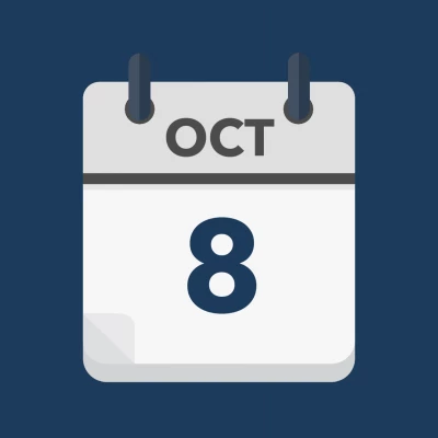 Calendar icon showing 8th October