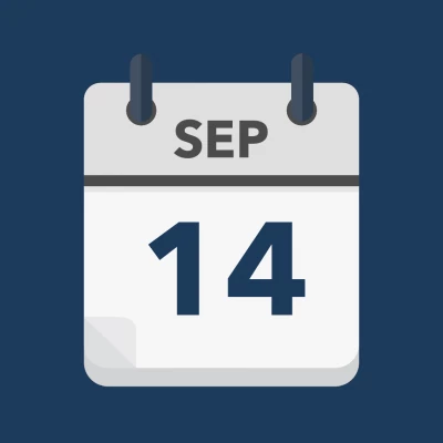 Calendar icon showing 14th September
