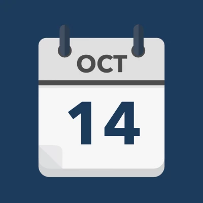 Calendar icon showing 14th October