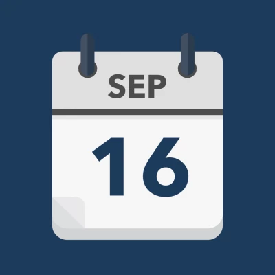 Calendar icon showing 16th September