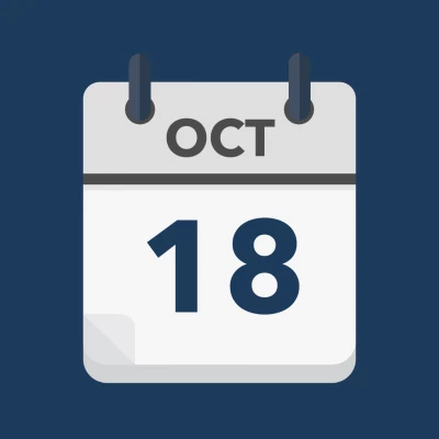Calendar icon showing 18th October