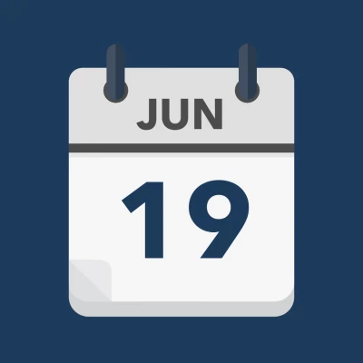 Calendar icon showing 19th June