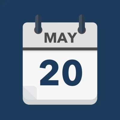 Calendar icon showing 20th May