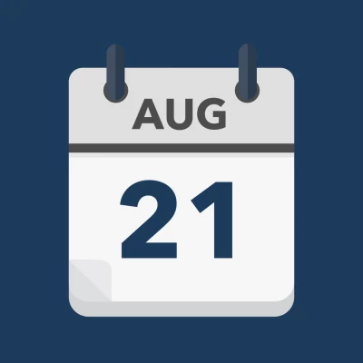 Calendar icon showing 21st August