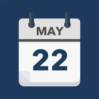 Calendar icon showing 22nd May
