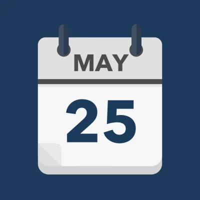 Calendar icon showing 25th May