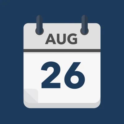 Calendar icon showing 26th August