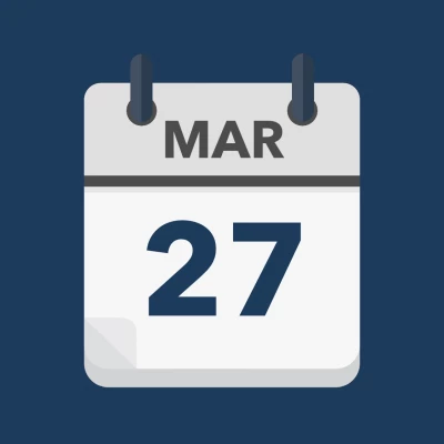 Calendar icon showing 27th March