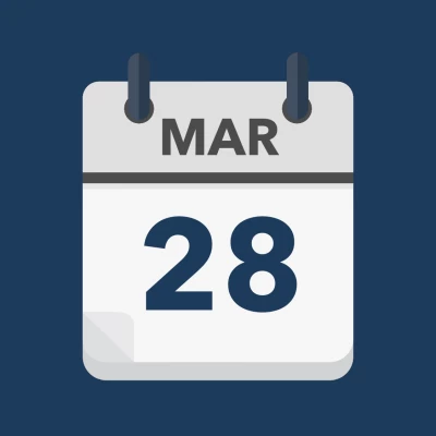 Calendar icon showing 28th March