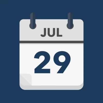 Calendar icon showing 29th July