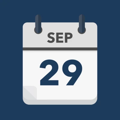Calendar icon showing 29th September